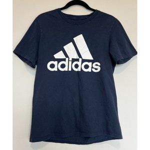 Navy Blue Men's Adidas Amplifier T Shirt, size medium, large logo print